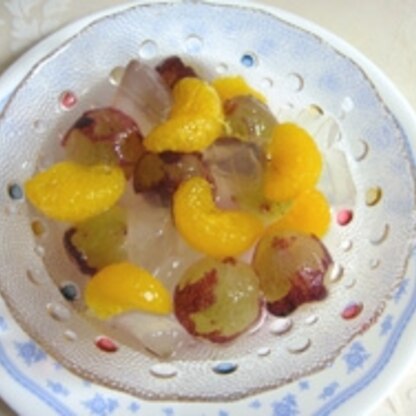 mimiさん杏仁豆腐好きです♪でもないのでアロエゼリーとあるフルーツで作りました。夕食の後のデザートです♪美味しかったです(*^^)v